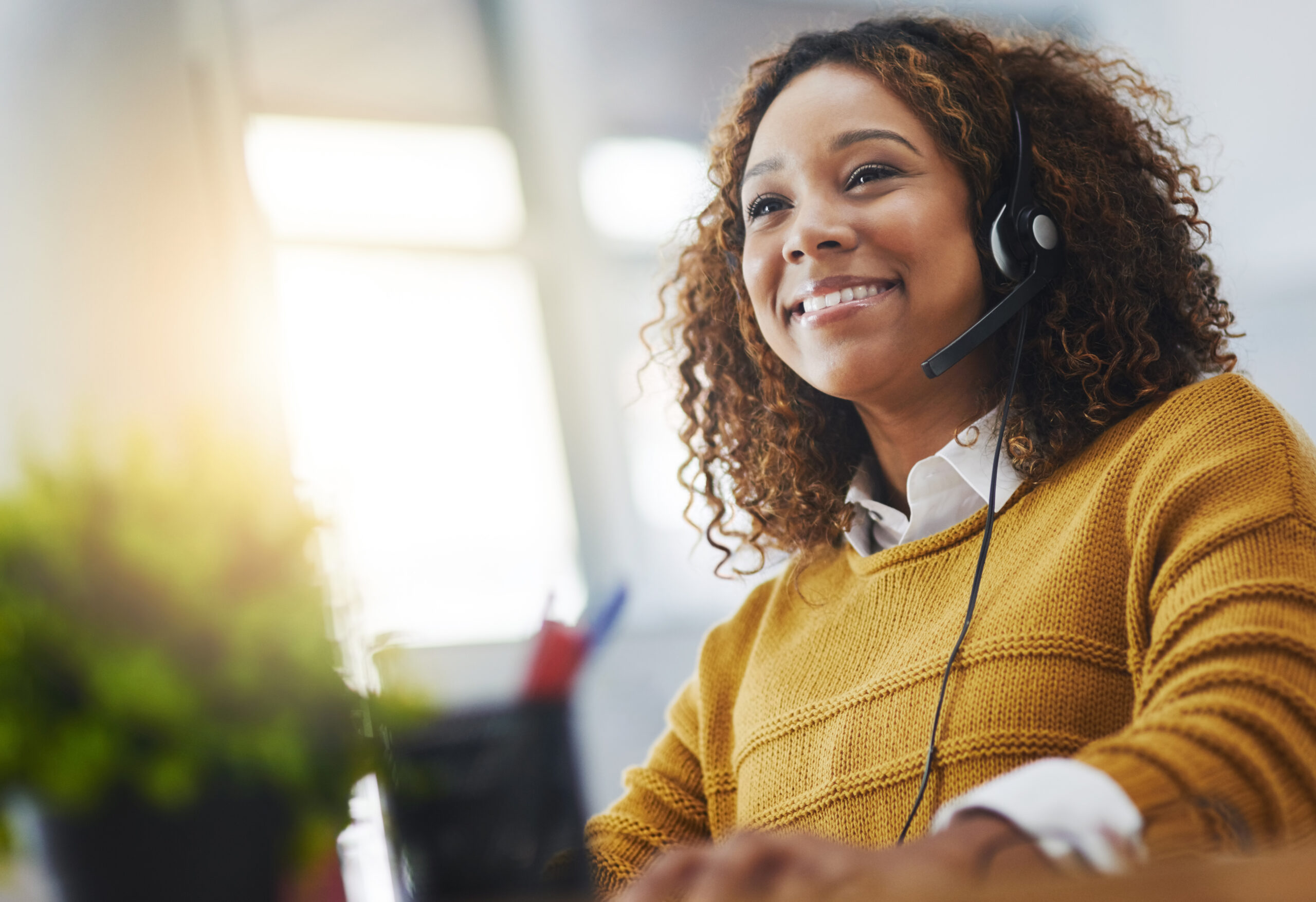 Call Connective representative answering a business call